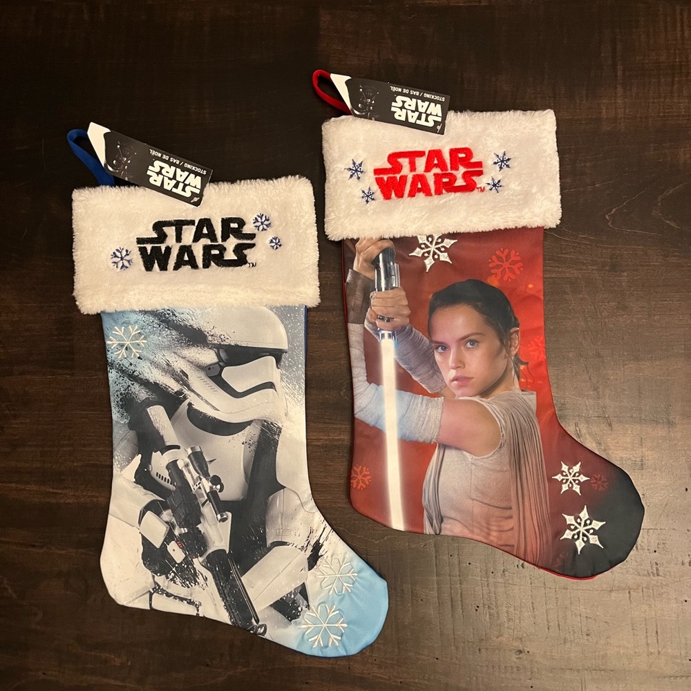 Star Wars Christmas Stockings NWT - Stormtrooper and Rey